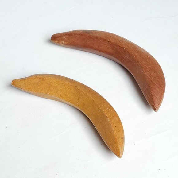 10 PC Lot Vintage Wooden Wood Fruit Vegetables Hand Carved Sweet Pea Banana - Picture 3 of 9